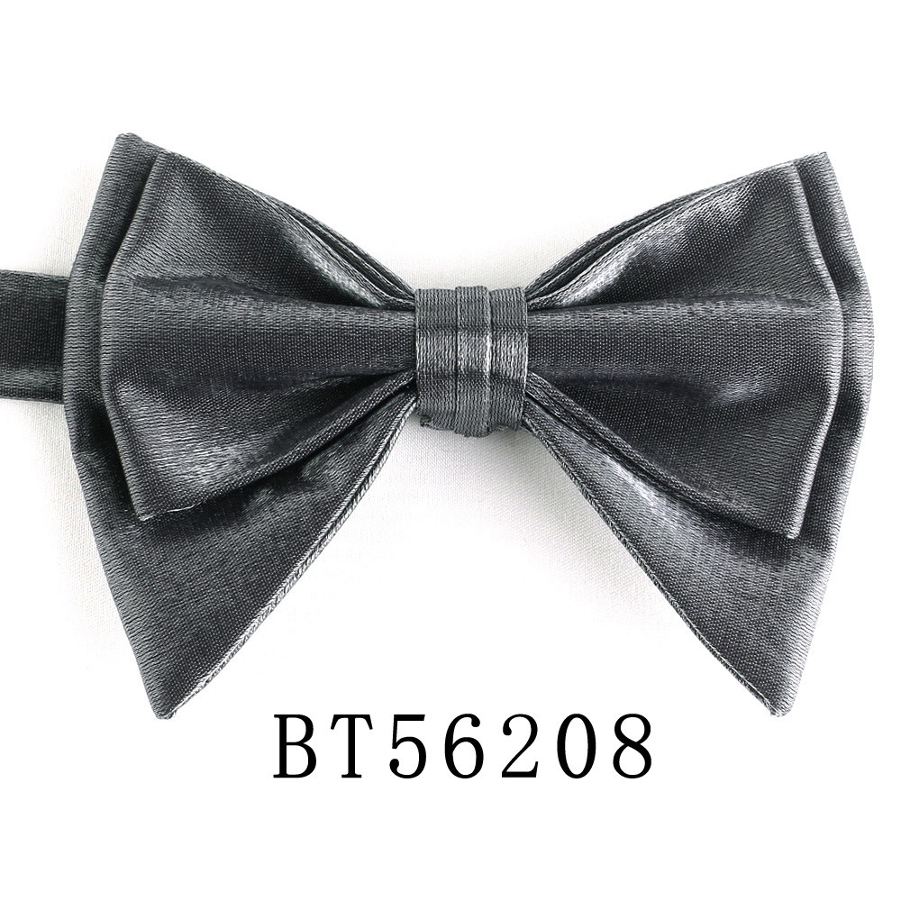 Pajaritas de tela brillante para hombre, pajarita Formal de Color sólido, estilo preatado, talla grande, de boda,: Azul