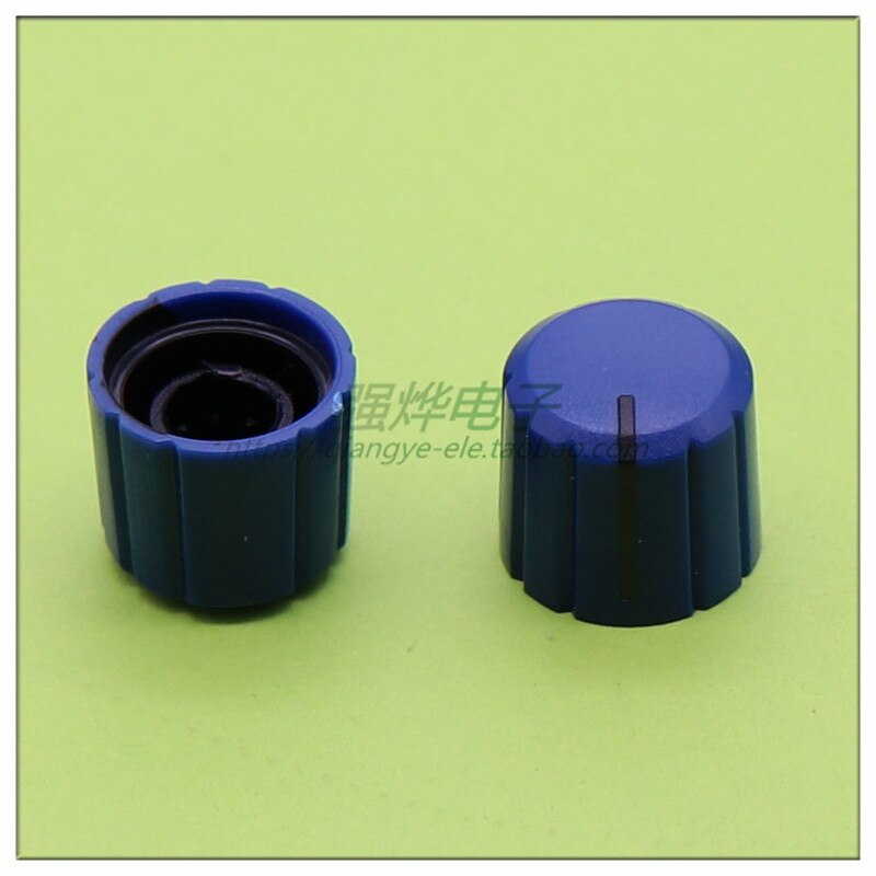 10 pieces 15MM*13.5MM blue and black plastic knob WH148 flower shaft handle marked potentiometer knob