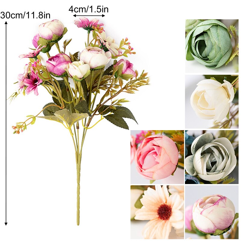 Kunstmatige Bloemen Boeket Zijde Pioen Rose Bruiloft Decoratie Bloem Zijde Bloemen Home Decoratie Accessoires