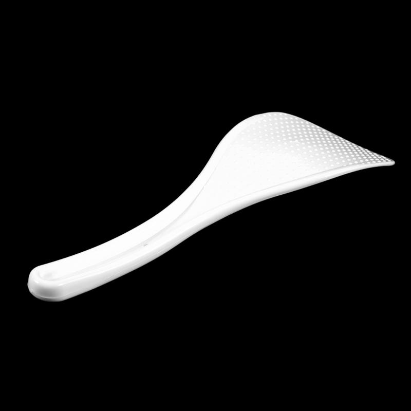 Køkken prikket hvid plast flad ris scoop padle måltid ske
