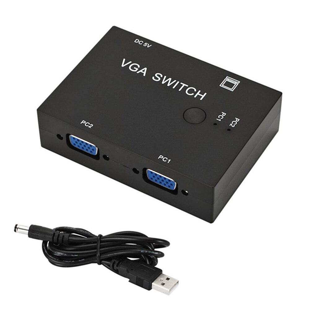 Decodificador de señal con interruptor VGA 2 en 1, proyector de televisión divisor de 2 puertos, interruptores de ordenador para el colegio y la Oficina, adornos para el trabajo