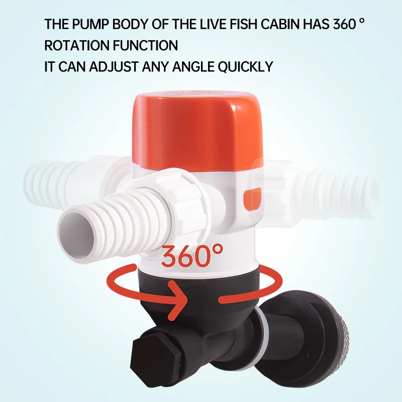 ​ SEAFLO 12V Aerator Live Bait Well Pump, Submersible Marine Cartridge Bilge Pump for Boat, Yacht, Saltwater & Freshwate