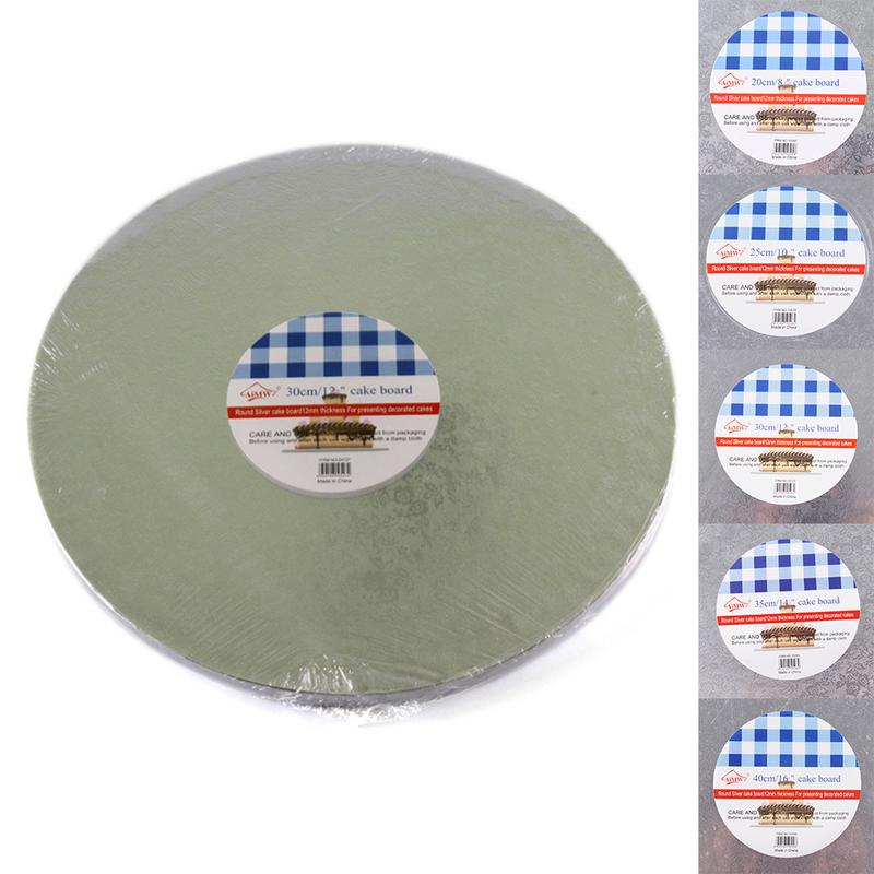 5 Sizes Round Cake Display Board Stand Holder Strong Base Wedding Birthday Party Events Home Bakery Cake Baking Tools Bakeware