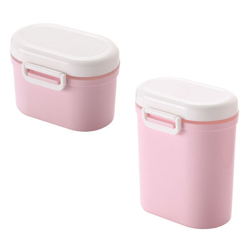 2Pcs Baby Melkpoeder Container Draagbare Formule Voedsel Opslag Dispenser Baby Verzegelde Baby Melk Doos Draagbare Voedsel Opslag Roze: Pink S X Pink L