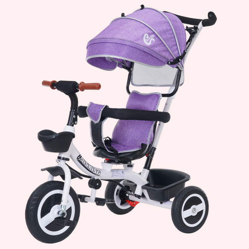 LazyChild triciclo pieghevole multifunzione per bambini passeggino a dovuto gareggiare sedile per bicicletta ruota spaziale passeggino a tre ruote 2021