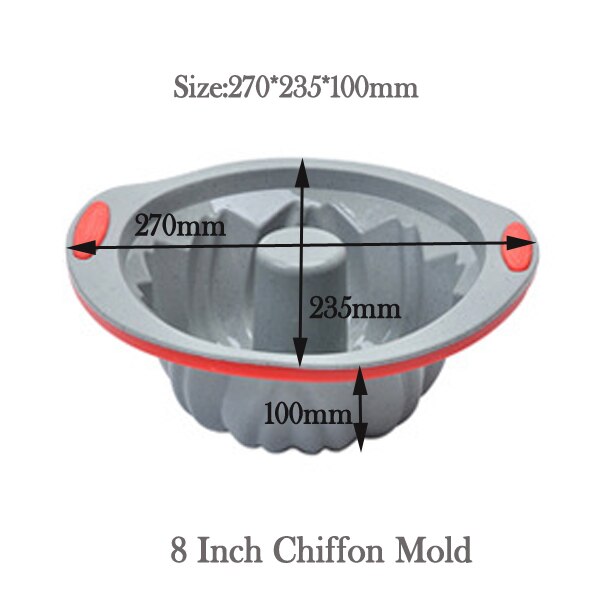 EPASUN Siliconen Bakvorm Cakevorm Toast Chiffon Muffin Bakvorm Bakken Schotel Taart Pannen Vorm Bakvormen Tray Bakvormen Gereedschap: 8Inch Chiffon Mold