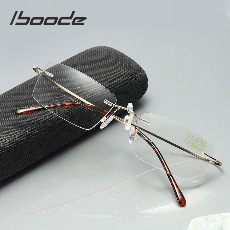 iboode Alloy Bifocal Progressive Reading Glasses Men Women Anti Blue Ray Near and Far Sight Presbyopic Eyewear Diopter +1.0 1.5
