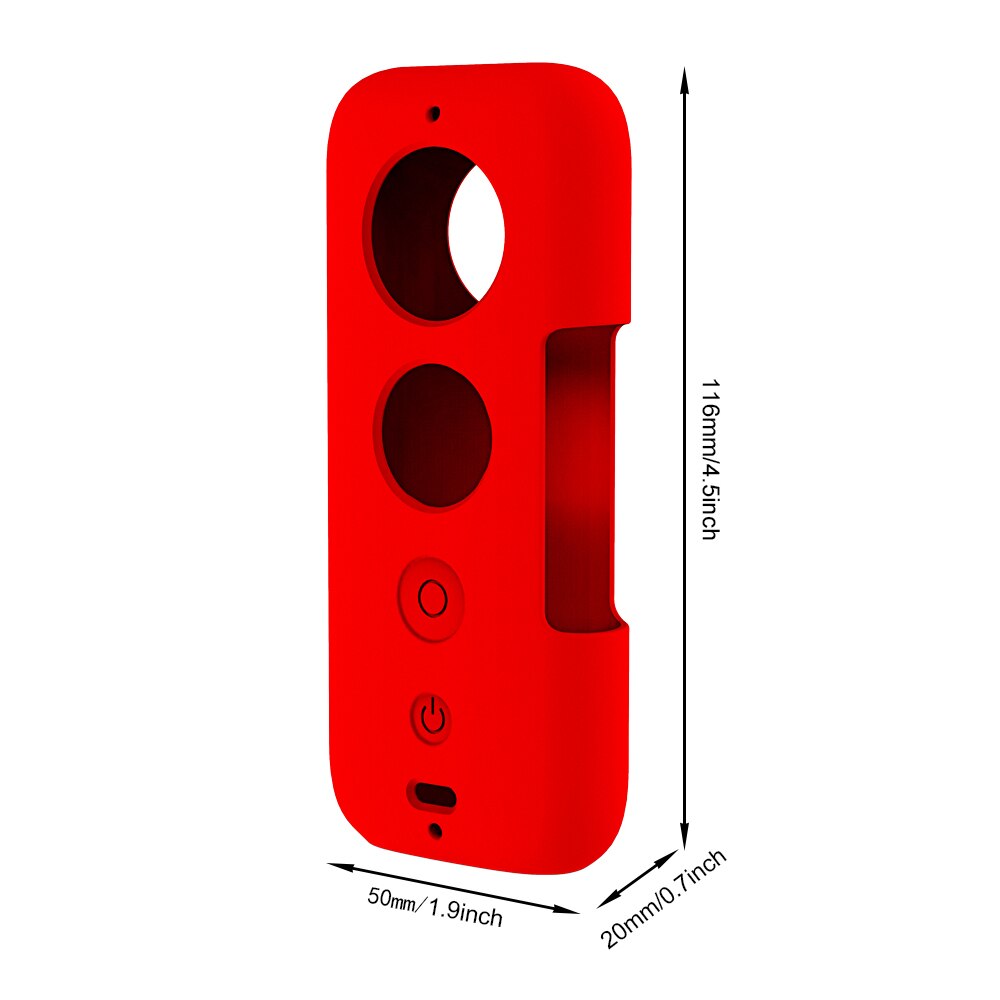 2 Colors High Strength Silicone Protective Case 360 Camera Accessories +Lens Cover for Insta360 One X Sport Cameras Black/Red