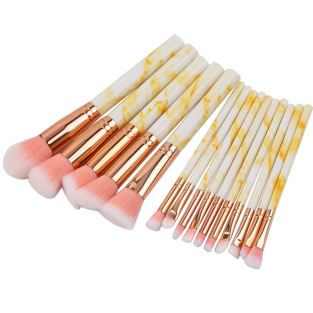 15 Stuks Make Up Borstels Multifunctionele Make-Up Kwasten Concealer Oogschaduw Foundation Make-Up Borstel Set Tool Pincel Maquiagem: Geel