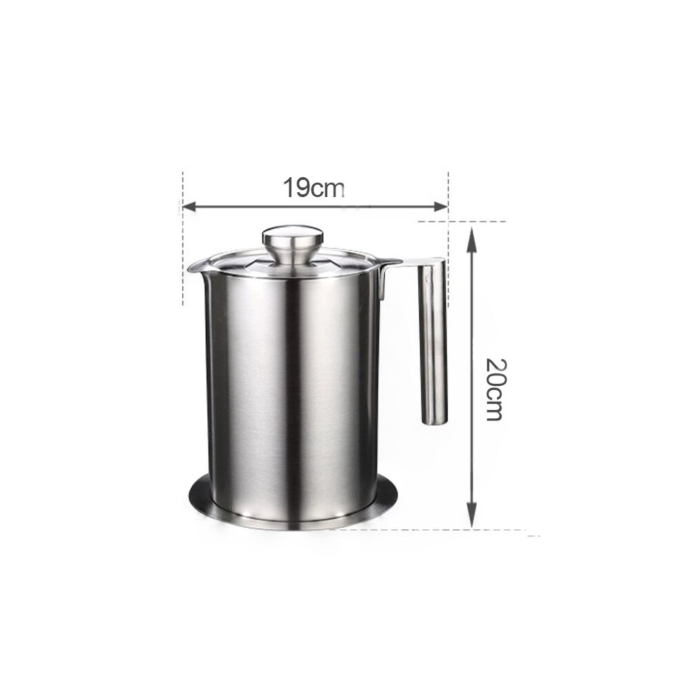 Bidon étanche 1,3l | Outil de cuisine, bouilloire séparateur de cuisson, poêle multifonction avec filtre stockage d'huile: Type2 1700ml