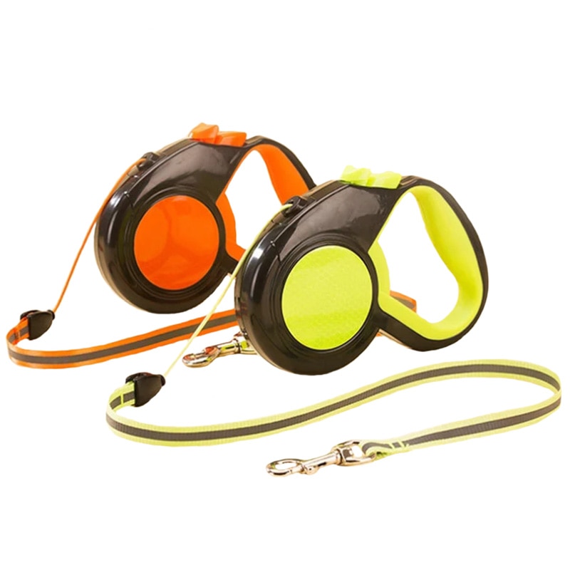 Correas de perro retráctiles automáticas nylon ABS caminar correr de noche correa reflectante para perros pequeños medianos grandes 3 M 5 M 8 M
