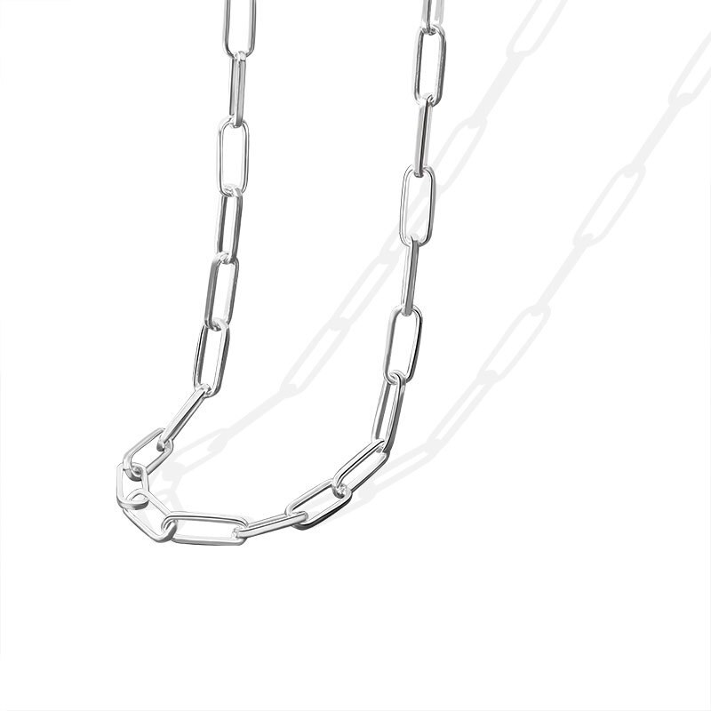 925 sterlingsølv halskæde til kvinder simpel kæde chocker chirstamas trendy fine smykker: Hvid