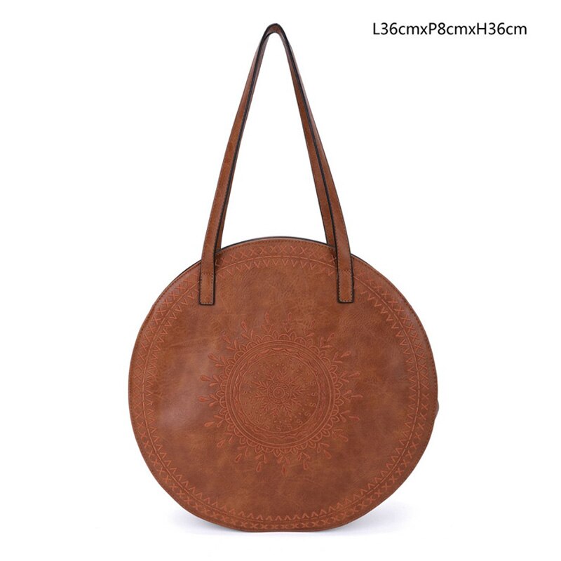 Giovanna Milano Bolso grande de playa de verano Bolso de hombro con dibujos bordados Bolsos redondos con bolsillo Interior y cremallera compartimientos abiertos de compras informal vintage bohemian mujer T11086