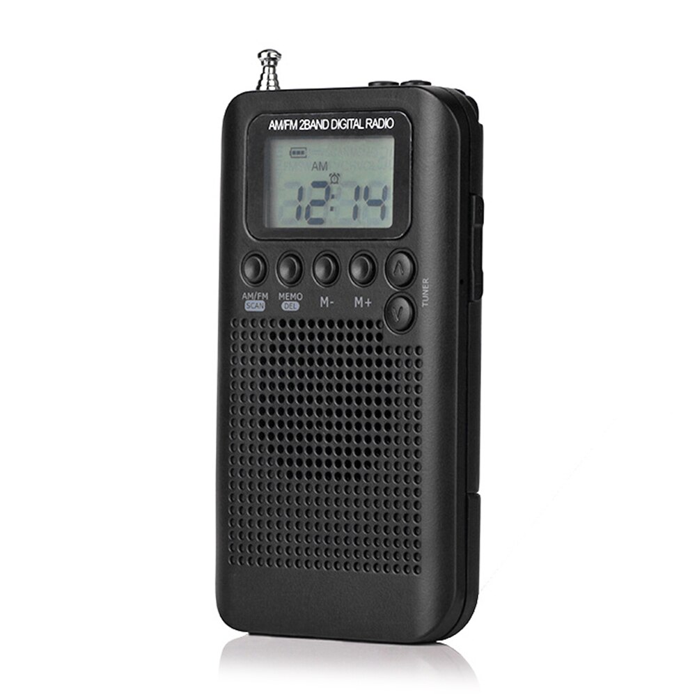 HRD-104 Pocket AM FM Radio 1.3 inch LCD Digital Display with 40mm Driver Speaker Musical Enjoyable Instrument Supplies