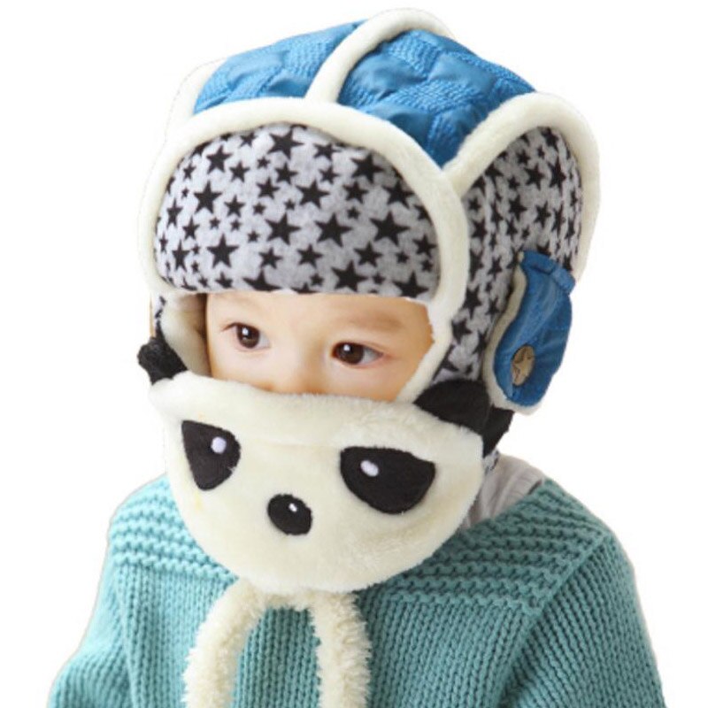 Doitbest 2 to 6 år baby gutt bomber lue tykkere tegneserie panda vinter luer pels inni barn hatter barn jenter øreklaff caps