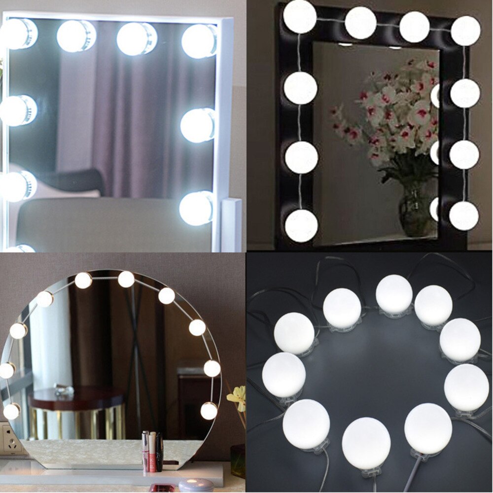 10 stuks Make Up Spiegel Ijdelheid LED Verlichting Spiegel Lamp Dimbare Lamp USB Make Vanity Tafel Kleedkamer Verlichting Armatuur gebruik