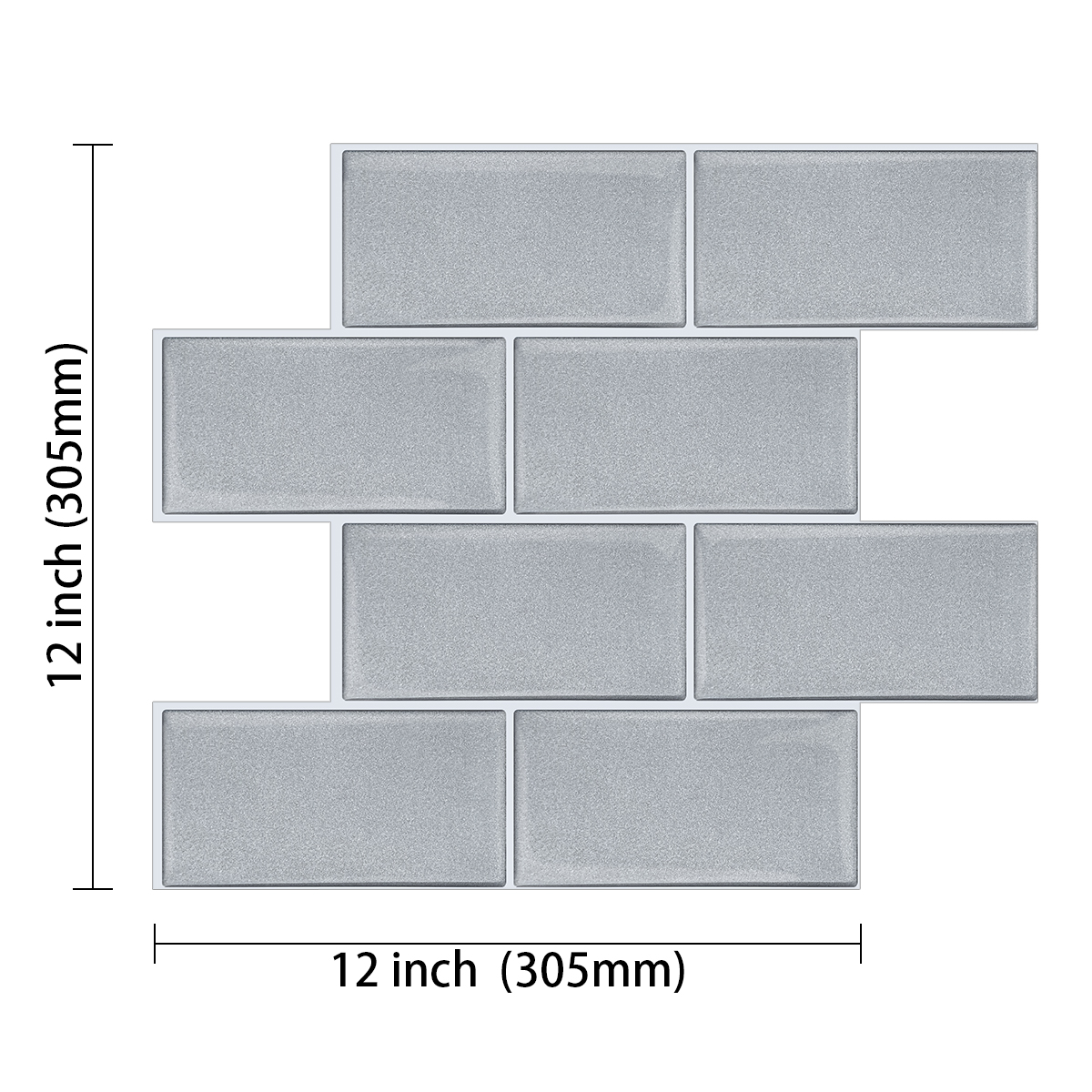 Rectangular Lattice Solid Color Self-Adhesive Wall Sticker, Kitchen Waterproof Baffle--1 Sheet: HB219