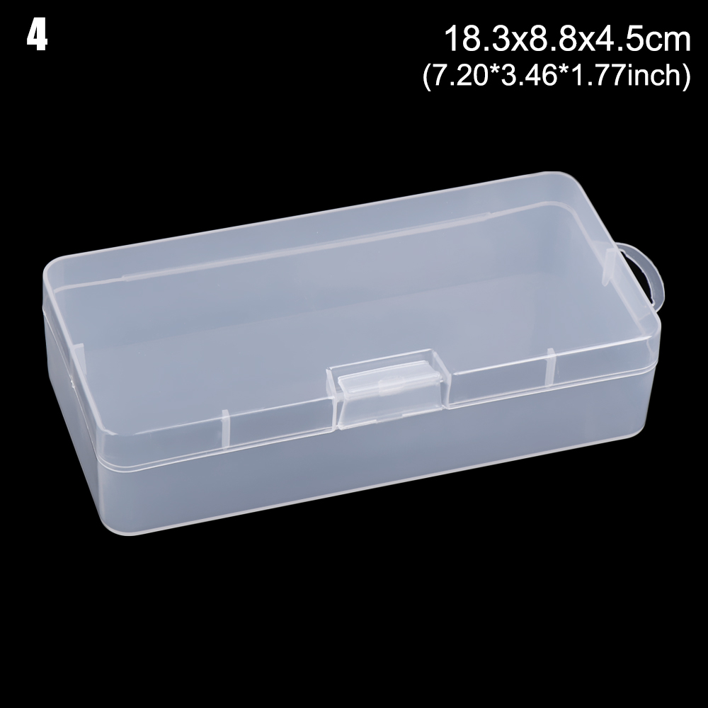 9Sizes Small Plastic Square Transparent Storage Box Items Sundries Organizer Case Jewelry Beads Container Tools Accessories Box: Orange