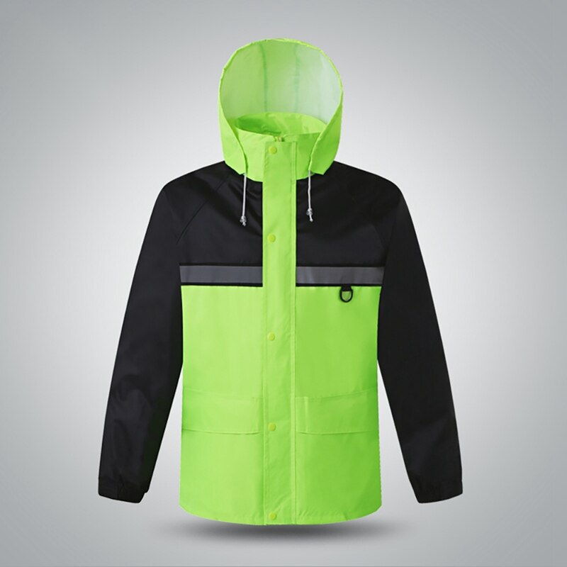 Reflecterende Regen Suit Hooded Lange Mouwen Jas Broek Kit Hoge Zichtbaarheid Verkeersveiligheid Waarschuwing Regenjas Regenkleding Pak
