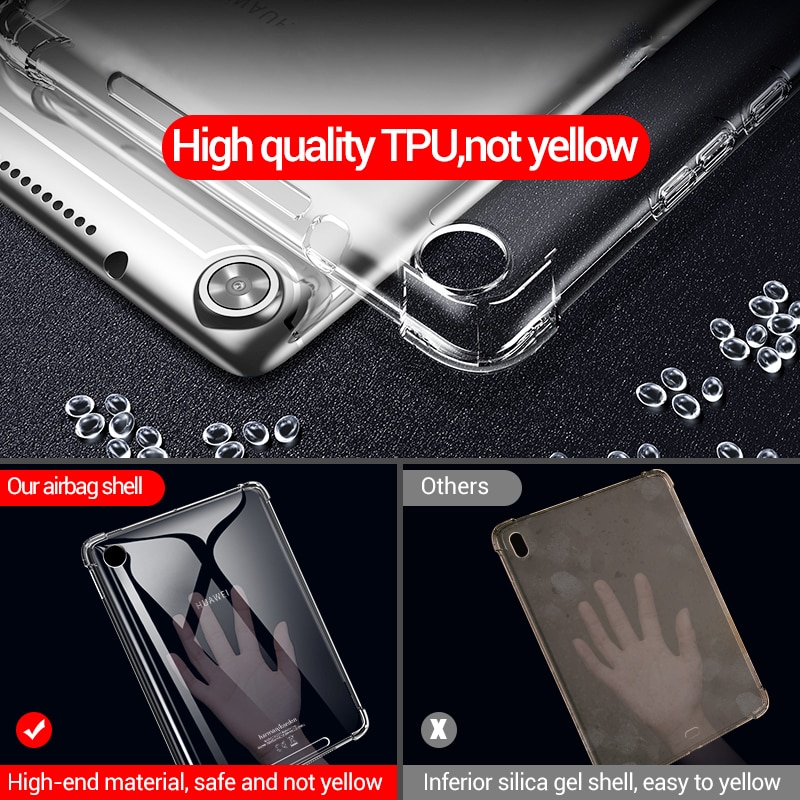 Shockproof Silicone Case for Huawei MediaPad MatePad T3 T5 T8S M3 M5 M6 Lite 8.0 8.4 10.1.8 Transparent Rubber Flexible Bumper