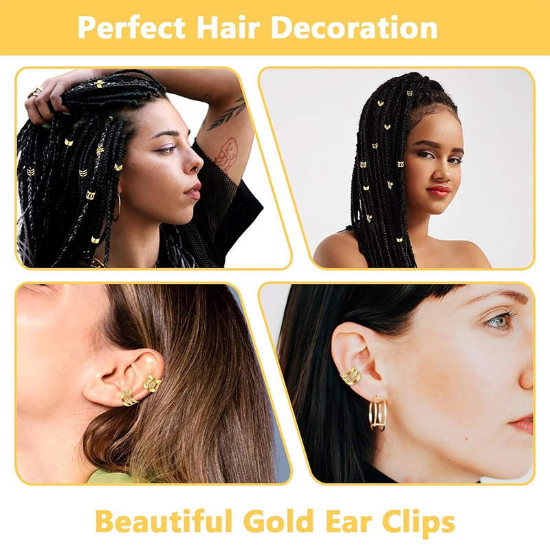 1set Dreadlock Hair Rings Hair Jewelry Cuffs Clip Hair Braids Dirty Braids Bead Hippie Hairpin Accessories Headwear For Women