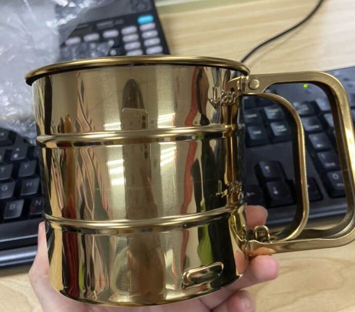 Kitchen Tools Stainless Steel Mesh Flour Sifter Mechanical Baking Icing Sugar Shaker Sieve Tool Cup Shape Multi