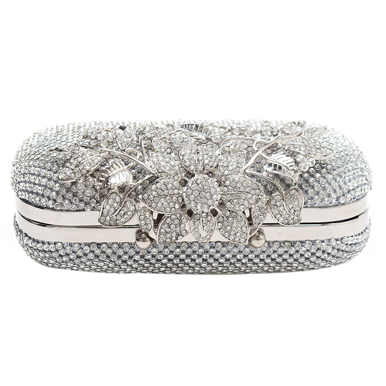 Women Evening Bag Flower Crystal Clutch Bags Wedding Purse Rhinestones Chain bag Shoulder