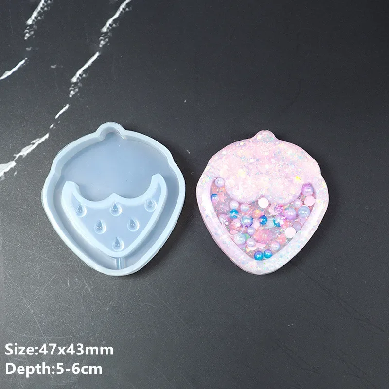 Shaker moldes de silicona resina epoxi oso estrella paleta Shaker molde llavero encantos molde brillante DIY joyería herramienta artesanal