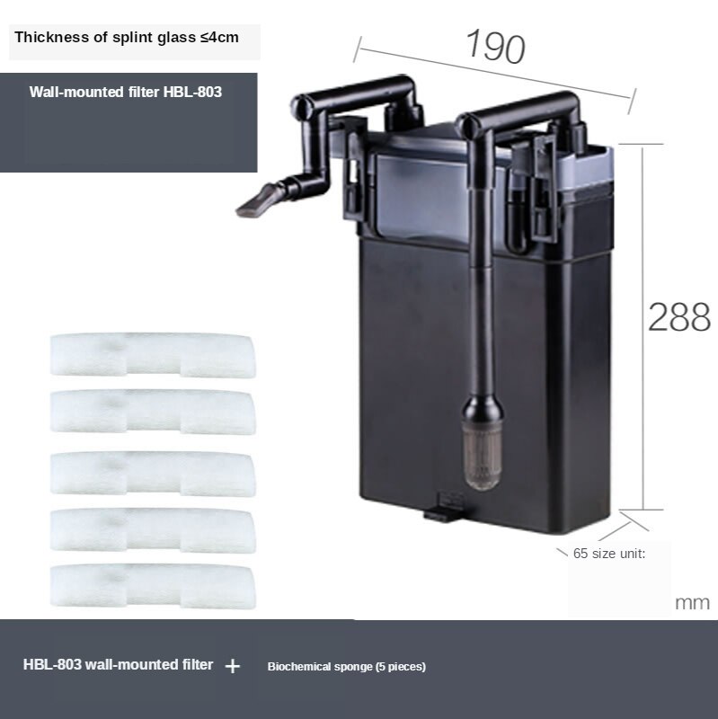 Eksternt filter hænge på bagsiden filter akvarum filter akvarium filter vægmonteret lille vandfaldsfilter elektrisk 220-240v: Hbl  - 803
