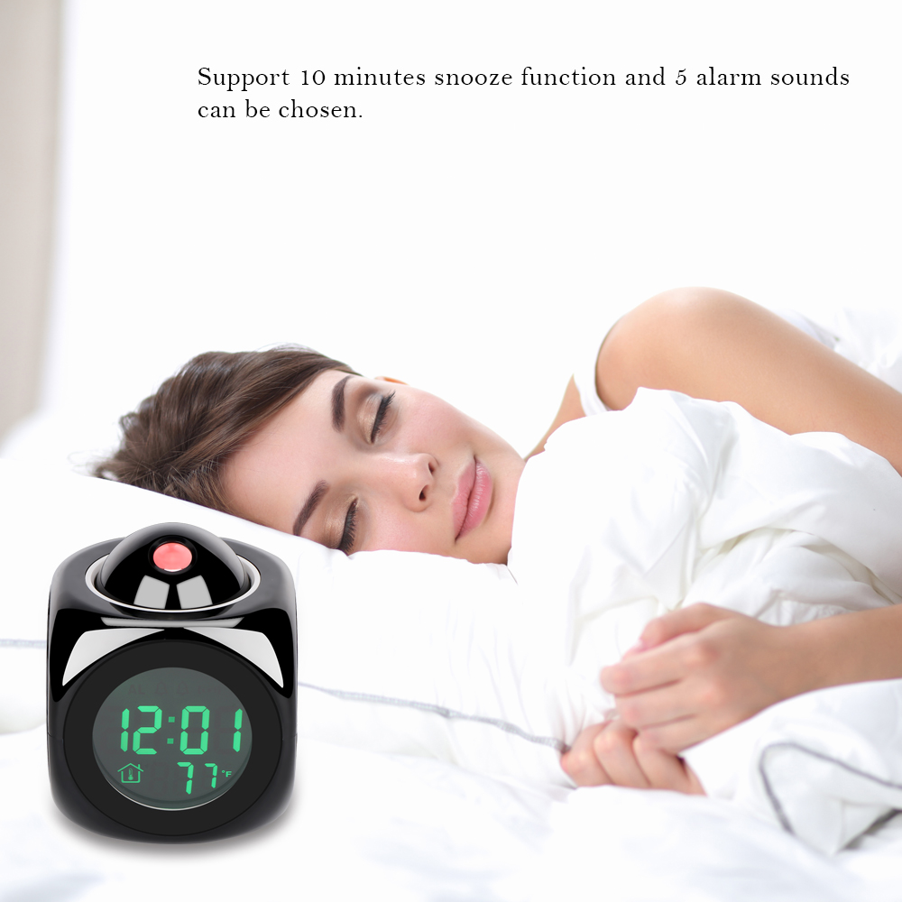 Horloge de projecteur avec rétro-éclairage | Affichage à distance, alimenté par batterie, réveil rotatif, pour décor de chambre à coucher et maison