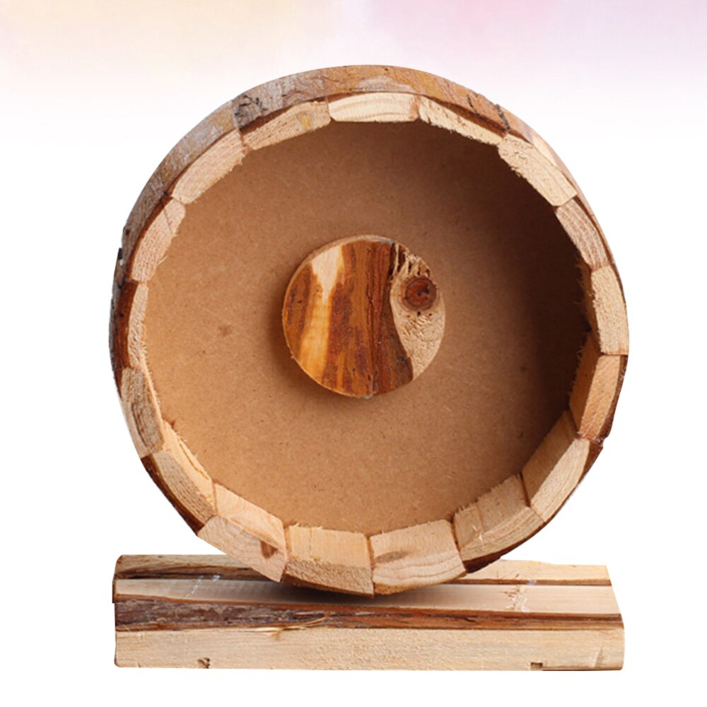 Houten loopwiel, stil lopend spinnerwiel, kauwspeelgoed voor hamster, chinchilla, eekhoorn (medium)