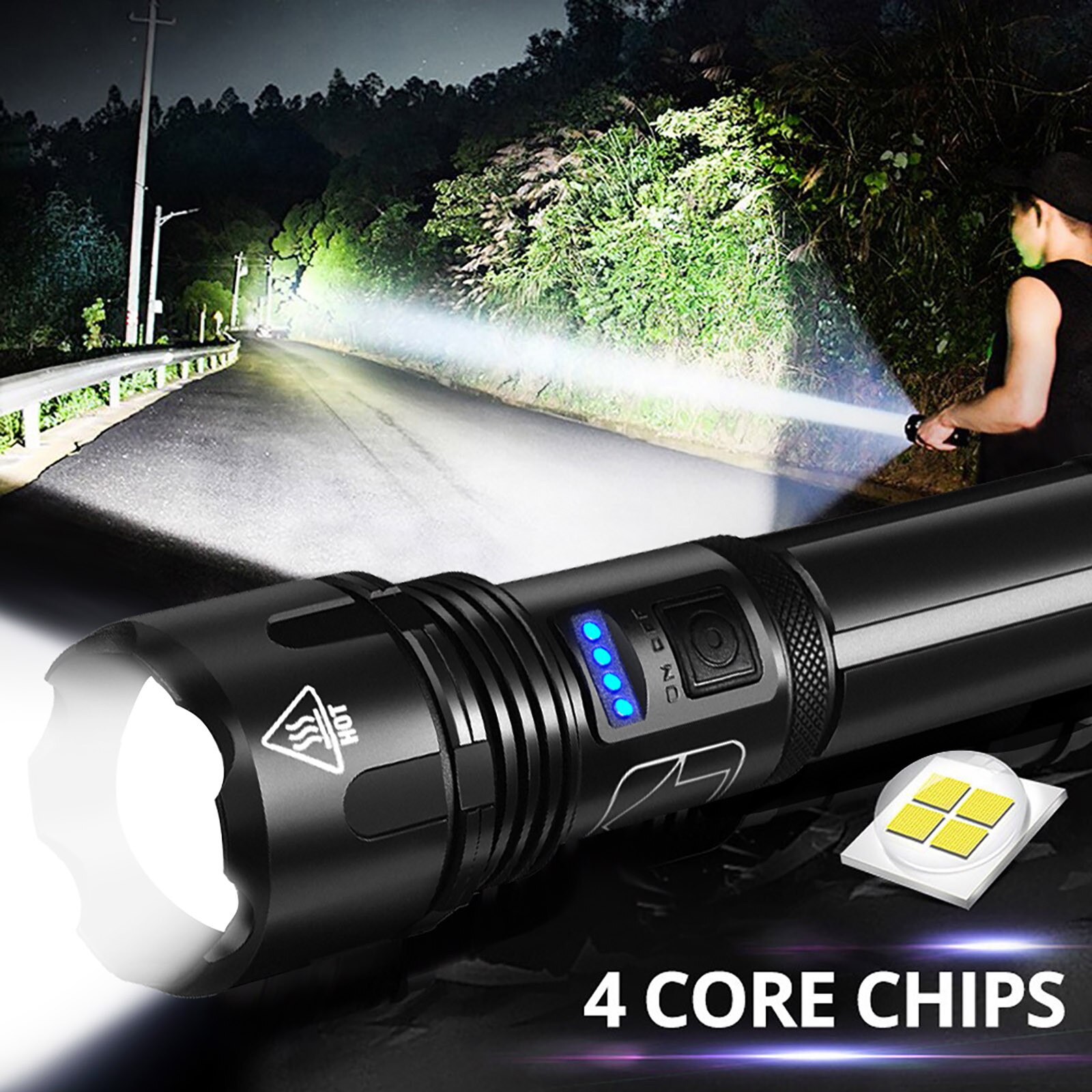 Led Flashlight Ultra Bright Waterproof Flashlight Rechargeable Torch XHP50 Coomable Light for Camping Hiking Outdoor Tools