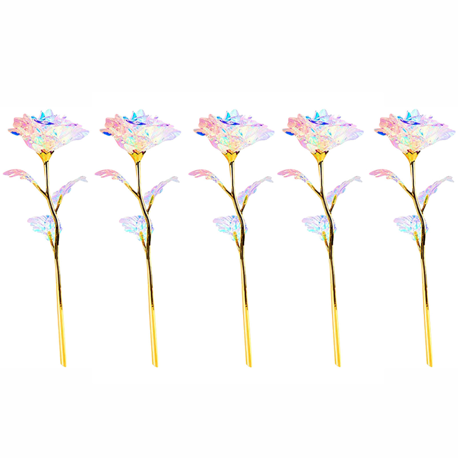 24K Gold Foil Galaxy Rose Flower Artificial Flowers In Glass Christmas Valentine Wedding Girls Colorful Colorful Galaxy Ar: Pink