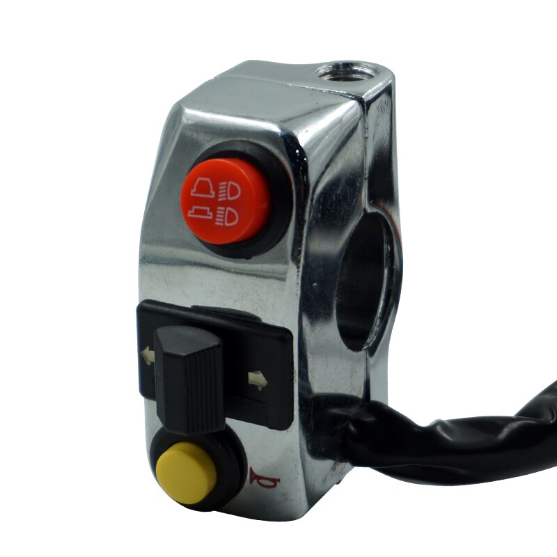 Chrom Silber und Schwarz Universal- Motorrad 7/8 &quot;22mm Lenker Montieren Scheinwerfer Blinker Horn Schalter Tasten