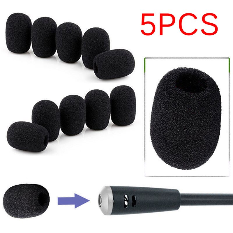 5 Stks/partij 35*25*10 Mm Mic Cover Microfoon Voorruit Windshied Headset Vervanging Telefoon Headset Foam Microfoon Cover