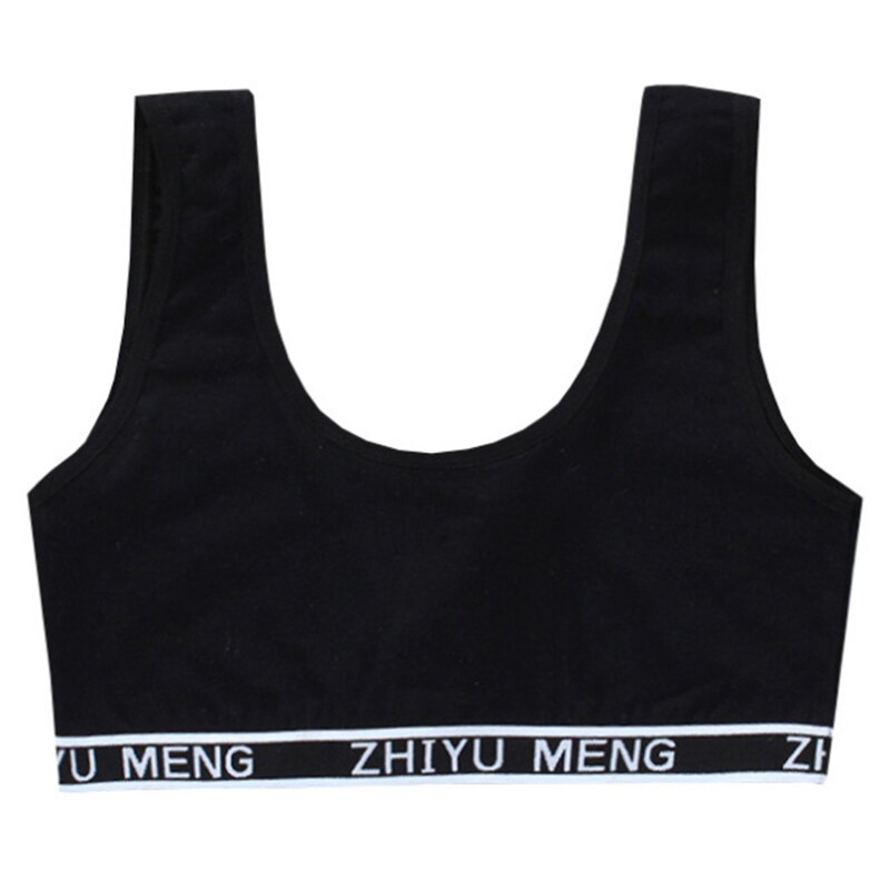 Sujetador de entrenamiento para chica adolescente de 8 a 18 años, chaleco inalámbrico para adolescentes, camisetas sin mangas para niños, chaleco con letras estampadas, sujetadores de para niña: black