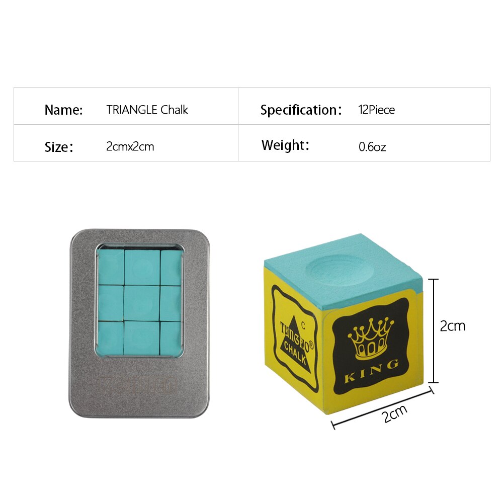 Triangle Chalk Billiard Chalk with Box Red Green Blue 12 Pieces No-slip Chalk Billiard Accessories Snooker Chalk