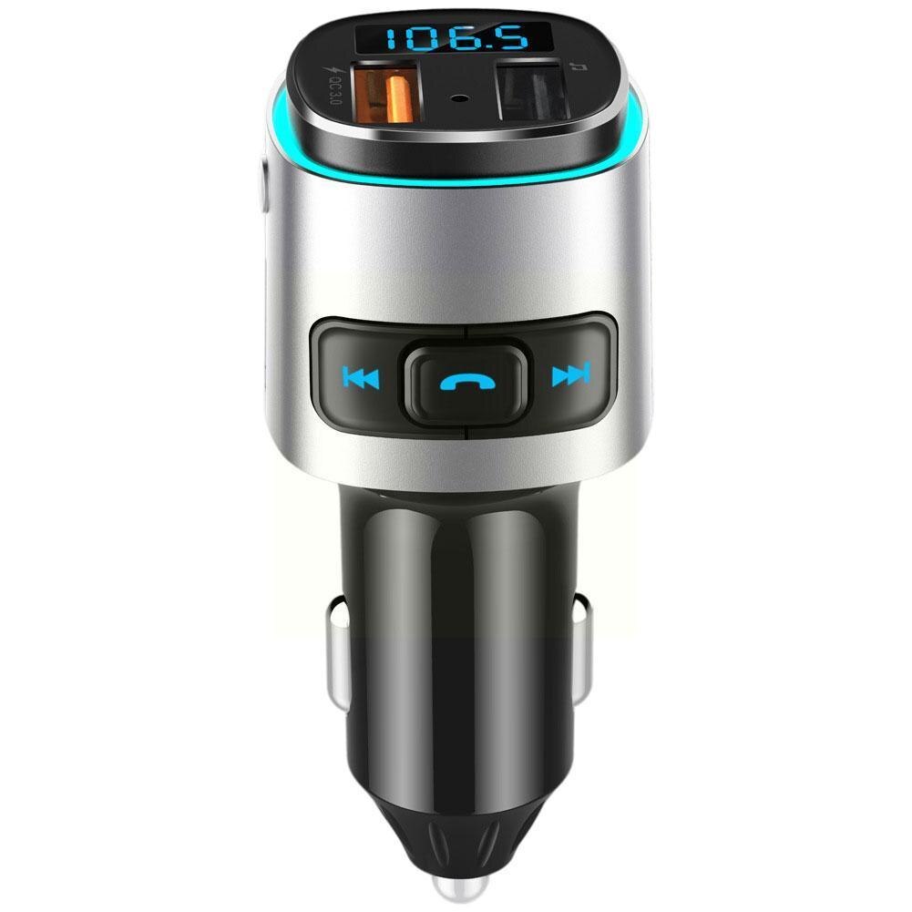 Car mp3 Bluetooth-compatible player FM transmitter QC3.0 music color light mp3 lossless with car 7 ambient charge fast B6I1