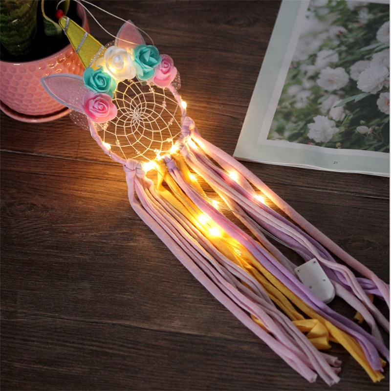 1 sztuk jednorożec łapacz snów dziewczyna sypialnia akcesoria ścienne dekoracje robić domu niemowlę prysznic ślub Favor impreza jednorożec Christmas prezent-B