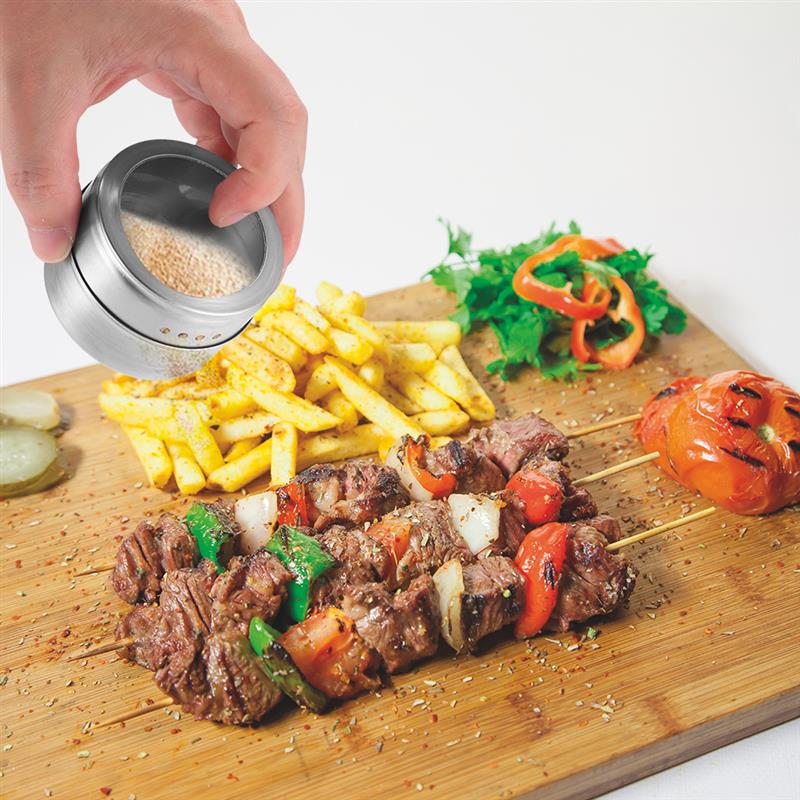 Magnetic Spice Jar Set With Stickers Stainless Steel Spice Tins Spice Storage Container Pepper Seasoning Sprays Tools