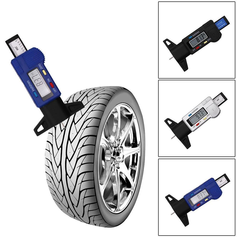 Digital Car Tyre Tire Tread Depth Gauge Meter Measurer Tread Thickness Pad System Tool Shoe Brake Tire Monitoring Gauges Ca C1H4