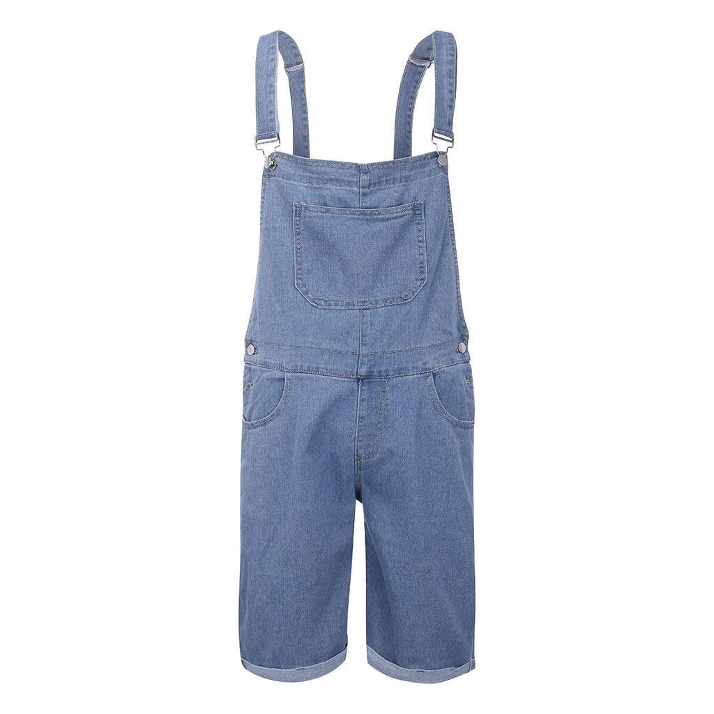 Mode mannen Ripped Jeans Overall Jumpsuits Zomer Streetwear Verontruste Denim Bib Overalls Voor Man Jarretel Broek: S / Blue