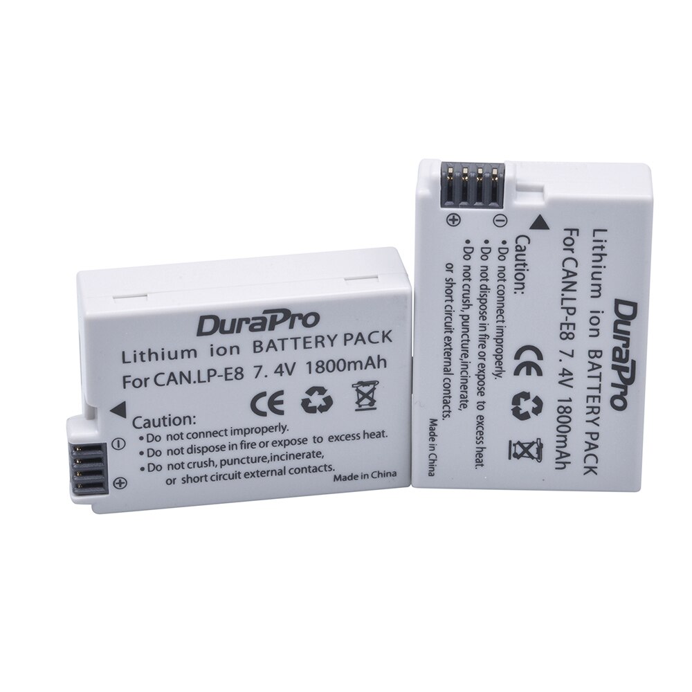 2x 1800 mah lp -e8 lp e8 kamera batteriladdare med typ c-port för canon eos 550d 600d 650d 700d kyss  x4 x5 x6i x7i rebell  t2i t3: 2 batterier