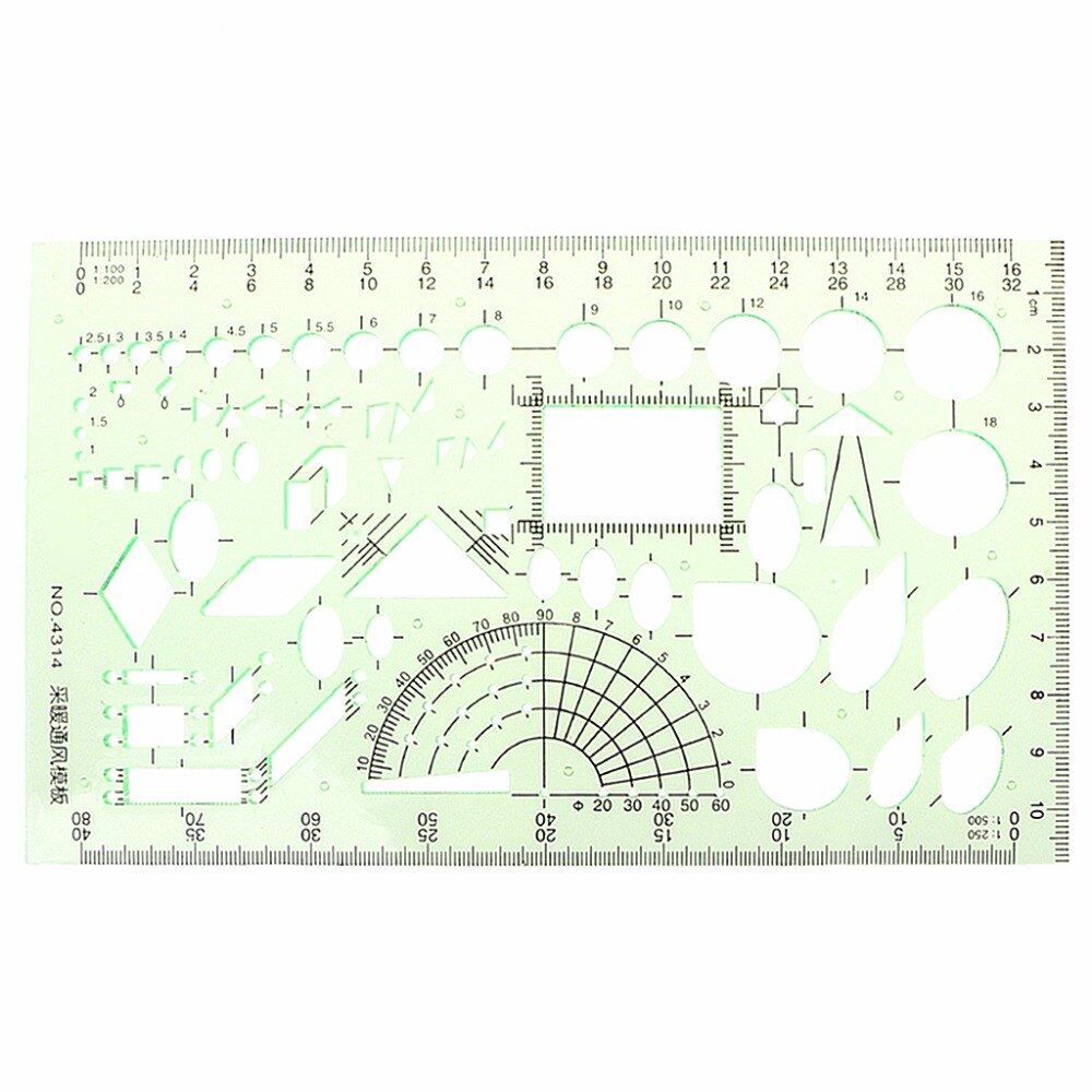1PC Plastic Circles Geometric Drawing Template Ruler Stencil Measuring Tool Students Office SupplyW91A