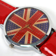 Persoonlijkheid Leisure Polshorloge Unisex Favourite Britse Vlag Horloge Rood
