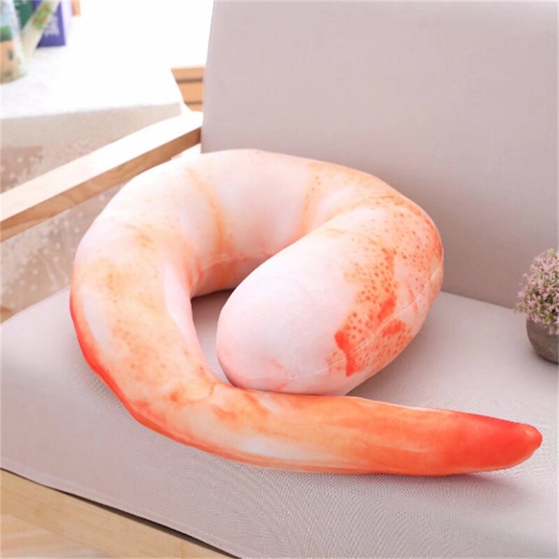 OLOEY 3D U-shaped Neck Pillow Travel Pillows Shrimp Pillow Home Office Decor Comfort U Shaped Pillow