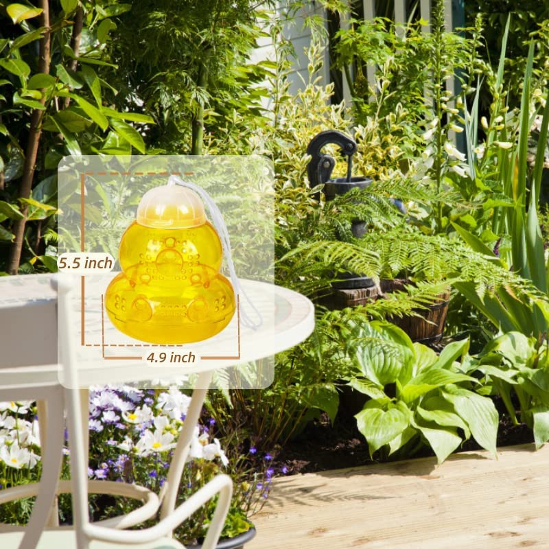 2 Pack Wasp Traps Outdoor,Reusable Carpenter Bee Traps for Outside, PP Bee Catcher Hornet Trap for Garden