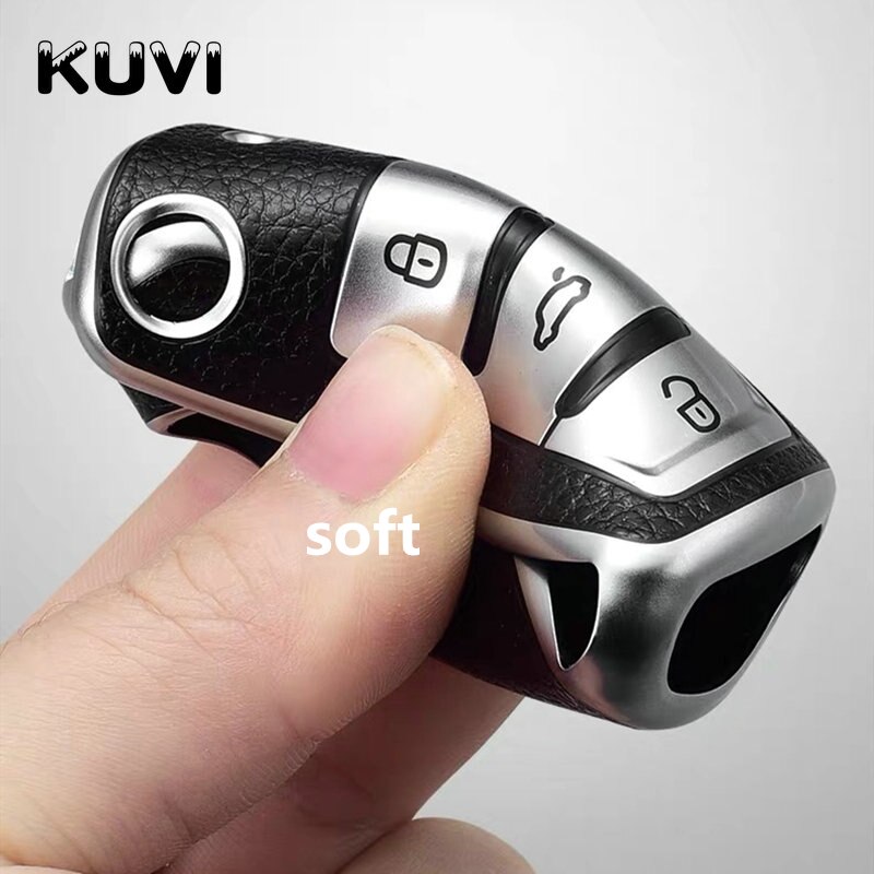 Lær + tpu bilnøkkel dekselveske til volkswagen vw polo tiguan passat  b5 b6 b7 golf eos scirocco jetta  mk6 octavia tilbehør