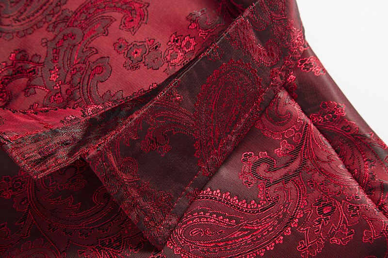 Purple Paisley Floral Shirt Men Autumn Slim Fit Gold Foil Printed Silk Shirt Male Casual Party Perform Chemise Homme