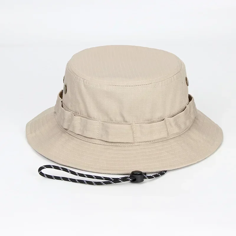 Große Größe, winddichter Sonnenhut für Herren, Damen-Eimerhüte, Buni-Hütte, faltbar, UV-beständig, Strand, Angeln, Sommer, großer Kopf, Fischermütze: L / Grau